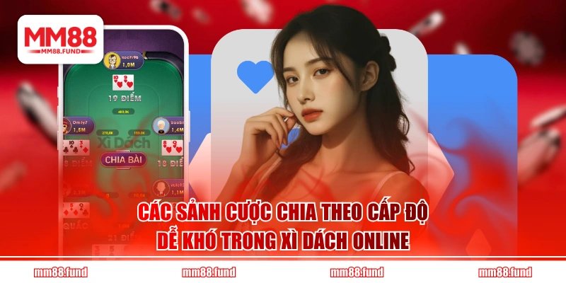 Các sảnh cược chia theo cấp độ dễ khó trong Xì Dách online