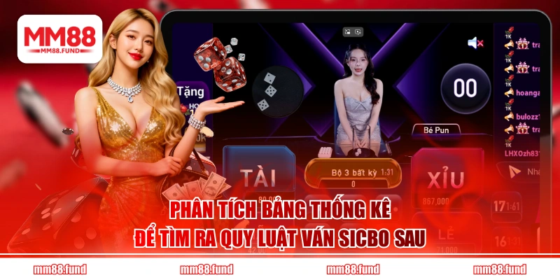 Phân tích bảng thống kê để tìm ra quy luật ván Sicbo sau